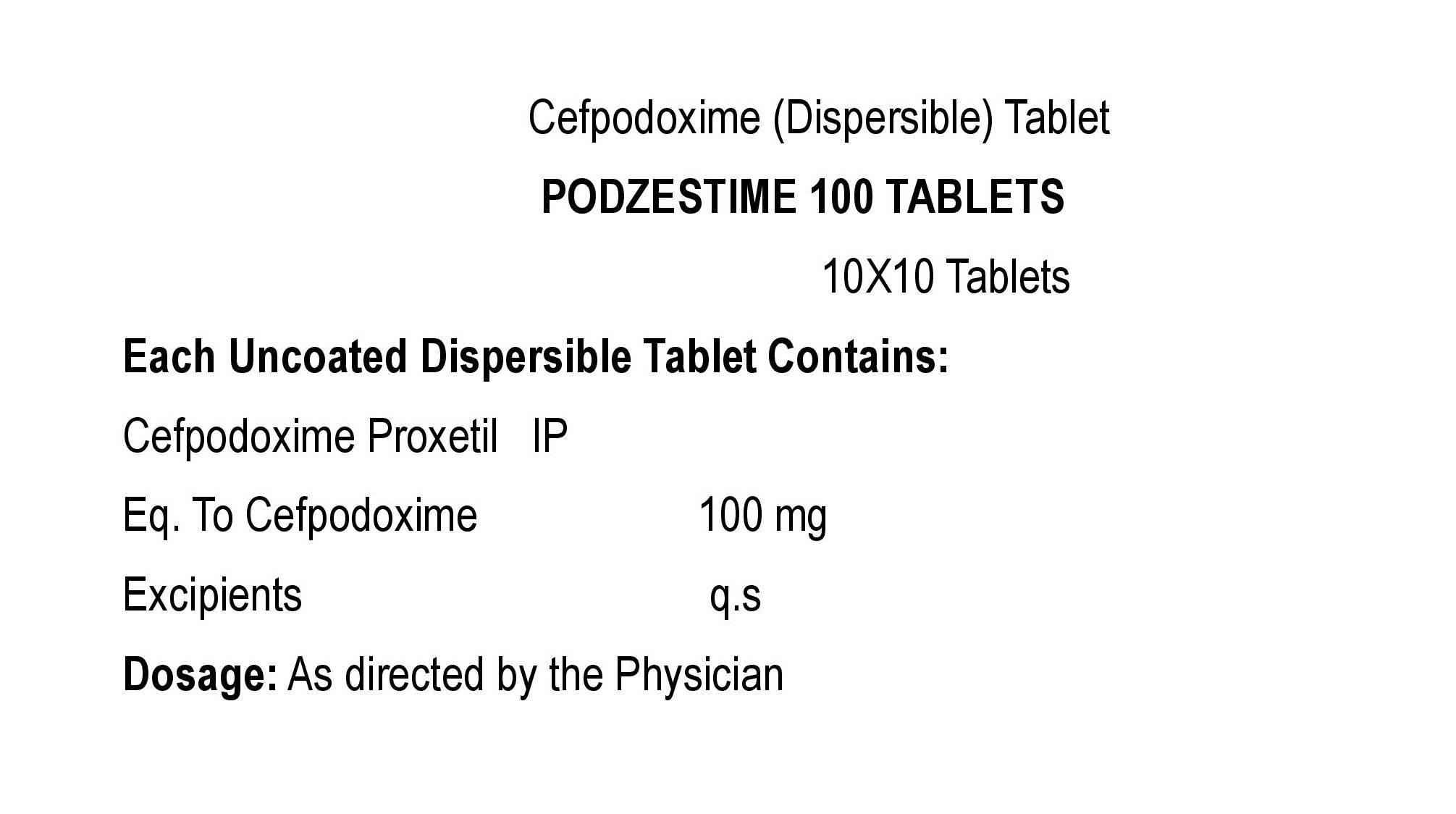 PODZESTIME 100 TABLET